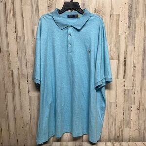 Polo Ralph Lauren Mens Short Sleeve Shirt Blue Heather Cotton Jersey 4XL